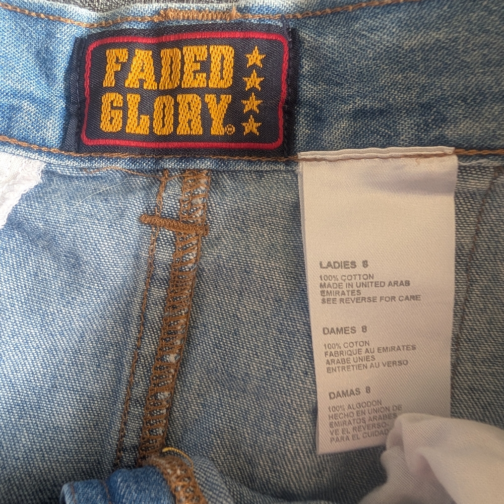 Faded Glory Light Blue Denim Jeans with Gold Stitching Patch - Picture 2 of 8